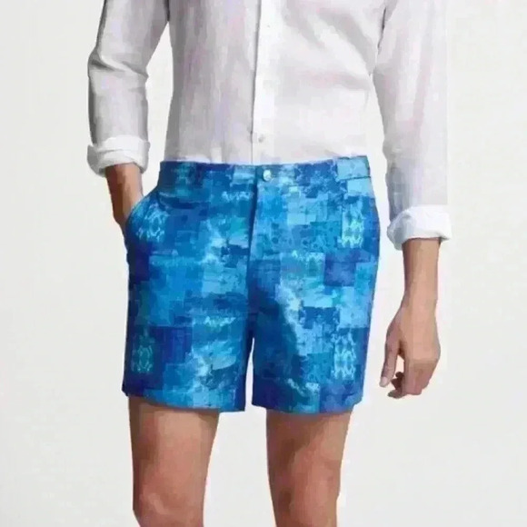 Peter Millar Crown Sonora Patchwork Swim Trunks Zippered Front Men Size XXL - Picture 1 of 14